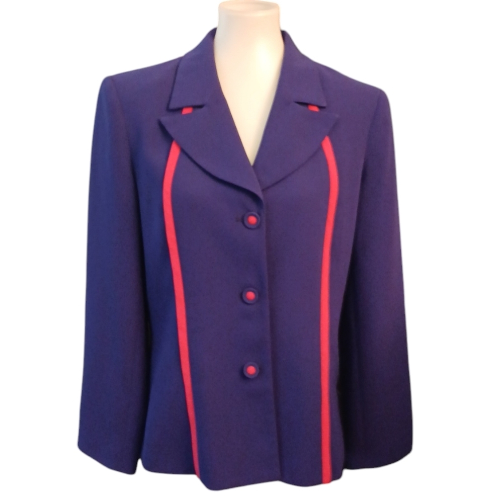 Valentine Purple Suit Jacket Women's Blazer Size 10